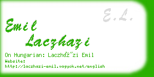 emil laczhazi business card